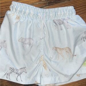Kids Animal Print Swim Trunks - Light Blue